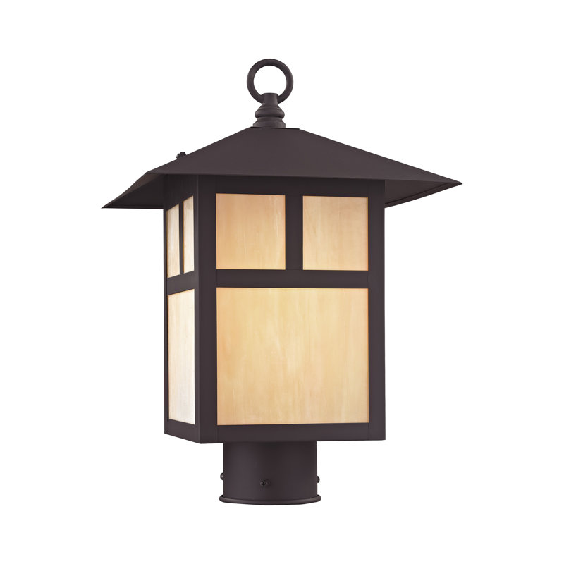 Giles Stained Glass Lantern Head, 15" H x 10" W x 10" D, Bronze