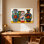 Vases colorés à la mode avec motifs floraux et oiseaux