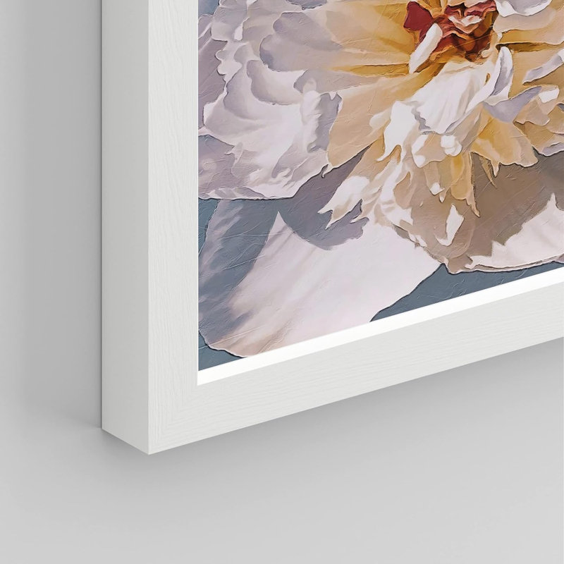 «Pastel White Carnation Flower Wall Art Floral Botanical Prints Decor For Living Room, encadré sur papier», Blanc