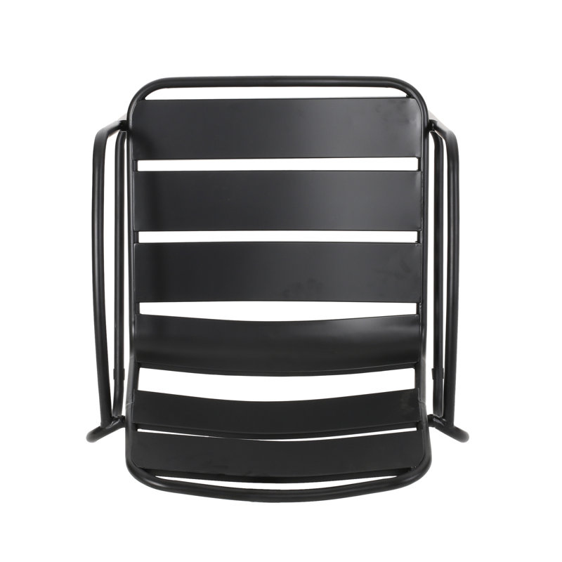 Chair In Matte Black Iron For A Peaceful Backyard & Patio, 27.72"W X 24.65"H, 13.63 Lb Patio , Construction Leisure, 25.09"D 27.72"W,