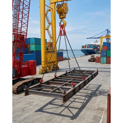 Élingue à chaîne de 3/8 po x 10 pi avec 4 pieds, chaînes de levage robustes de 11 000 lb avec crochets et ajusteurs, chaîne en acier G80 pour levage de moteur et levage industriel