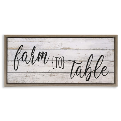 Planked Style Farm to Table Framed Floater Canvas Wall Art by Anne Bailey rwp-144
