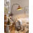 Chinese Vintage-Style Iron (with Baking Paint) & Rattan Floor Lamp