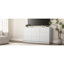 Commode 9 tiroirs pour chambre à coucher avec grands tiroirs, commode en bois, grande commode de plancher, long meuble télé moderne, table d'appoint avec rangement Mid-Century, blanc-1046362055
