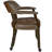 Wexford Collection Mid-Century Modern Upholstered Dining Chair, Faux Leather Wood Accent Chair with Arms and Casters, Single Dining Chair for Dining Room, Vanity or Office-10272573-10272572