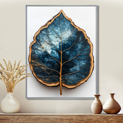 «Emerald River Of Leaves Wood Slide I», art mural sur toile