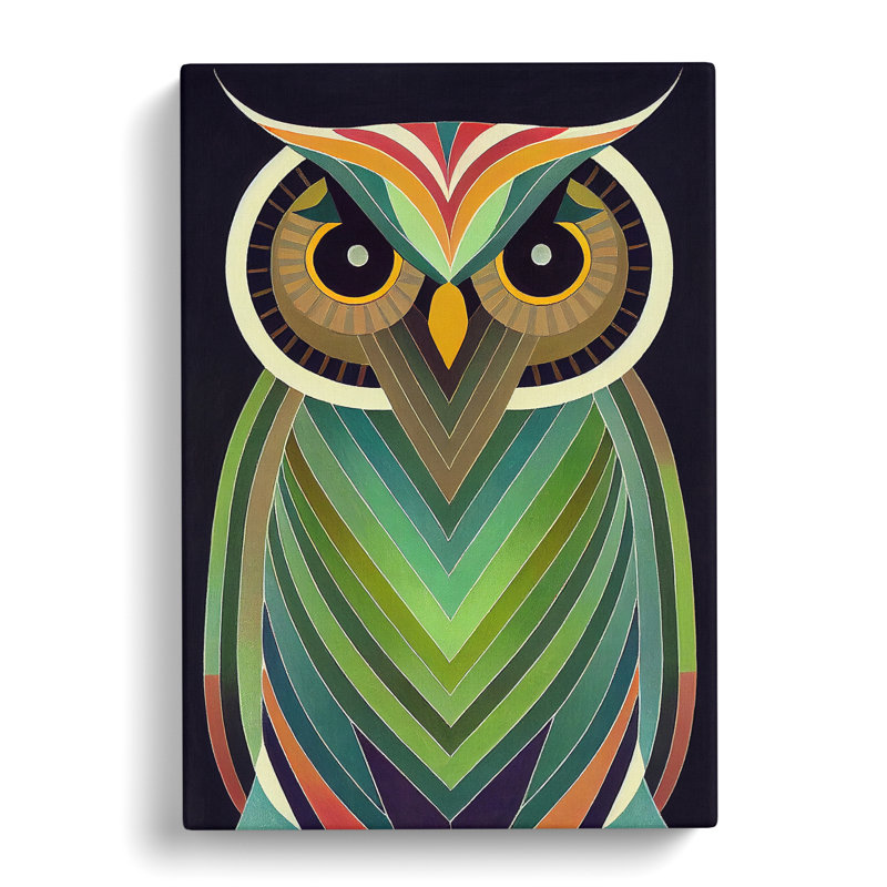 Unique Owl No.7 - Wrapped Canvas, 76cm H x 50cm W x 3cm D
