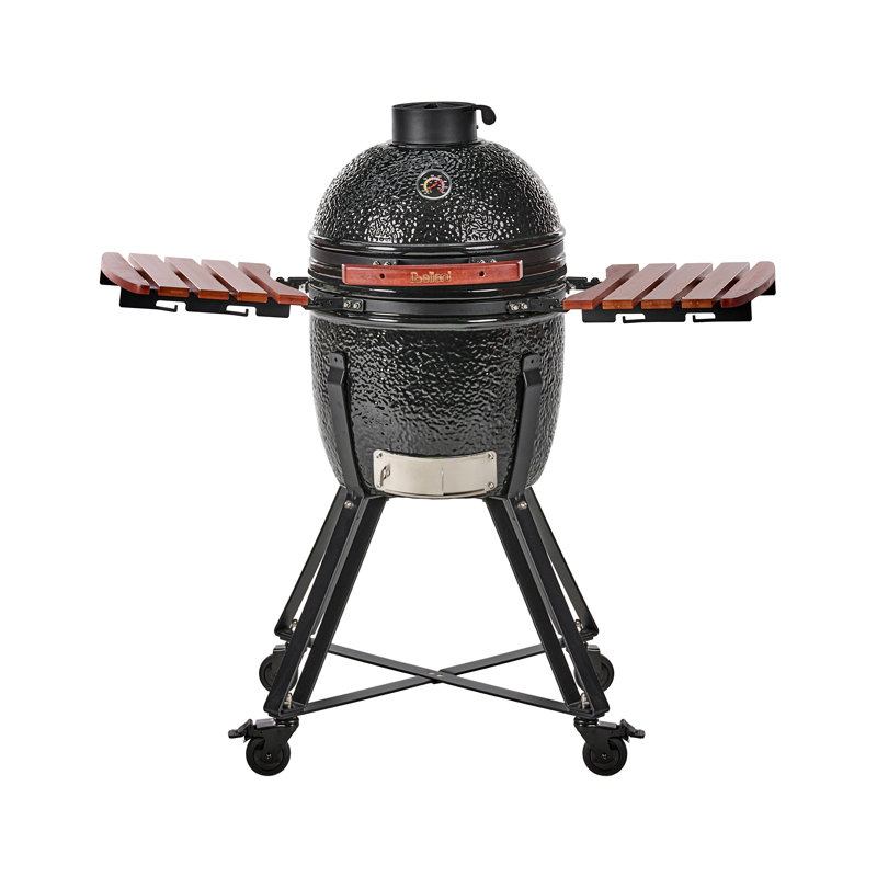Beliani KAMADO 111cm W Kamado Charcoal Grill, Black