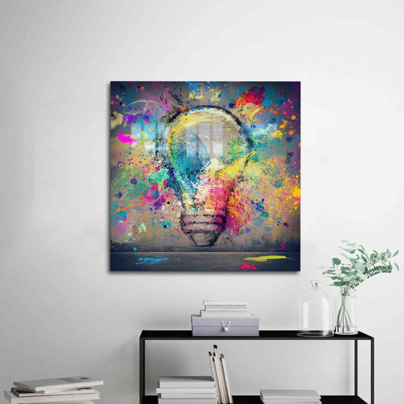 Décoration murale graffiti vibrante sur verre pour apporter une créativité audacieuse à votre décor de maison ou de bureau | Carré