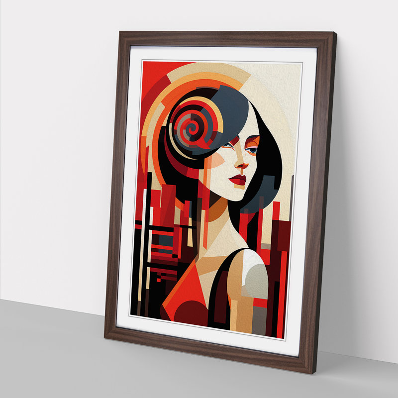 Single Picture Frame Print on Wood, 64cm H x 46cm W, Walnut Framed