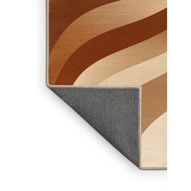 Tapis ombré doux et moelleux contemporain Earls, 6 po de diamètre