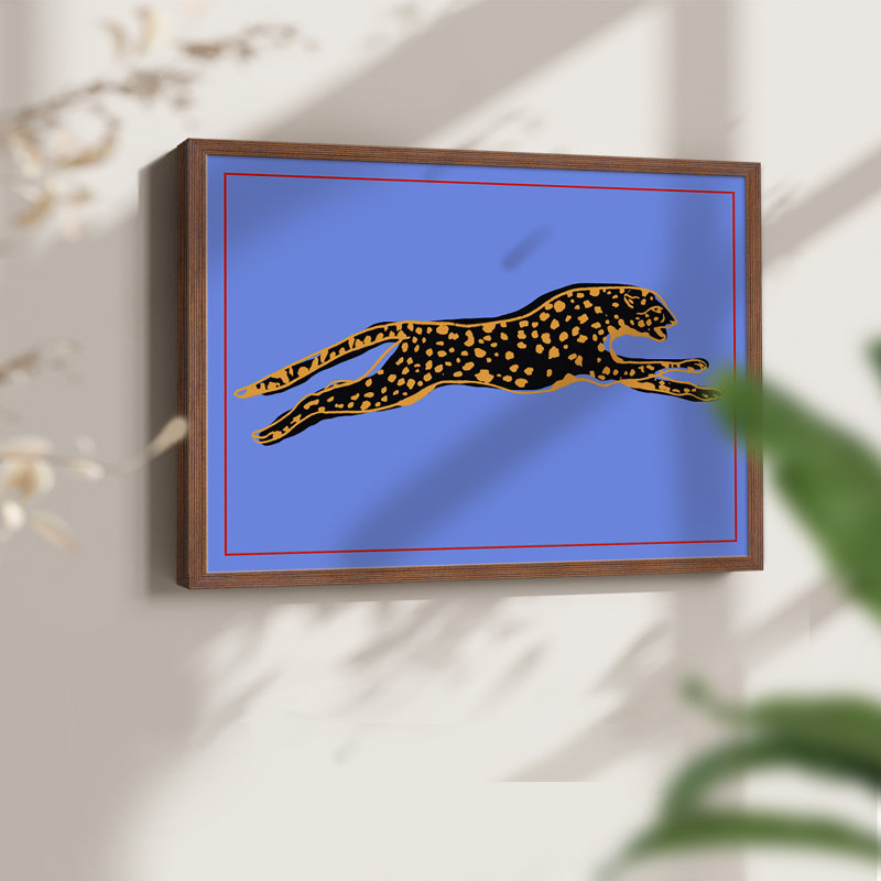 The Wild Leopard II -Framed Print - Restickable, H 16 po x l 20 po, Noyer