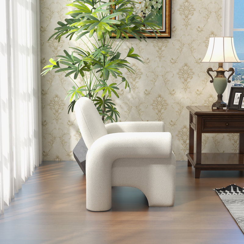 Fauteuil rembourré, Laine blanche