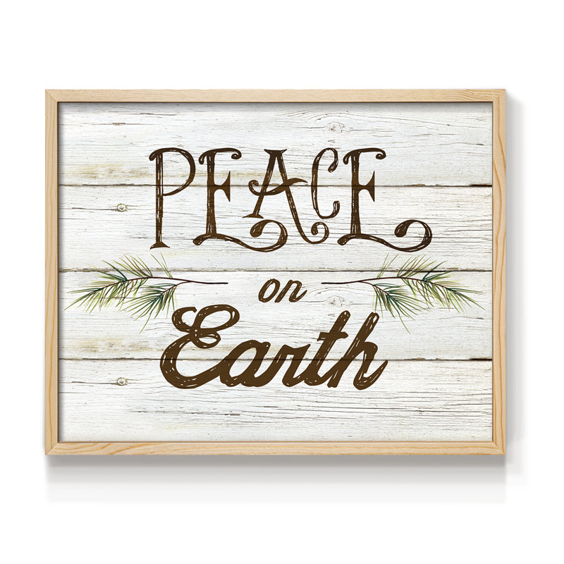 Peace on Earth Sprigs - Reproduction encadrée - Restickable, Naturel, H 11 po x l 14 po