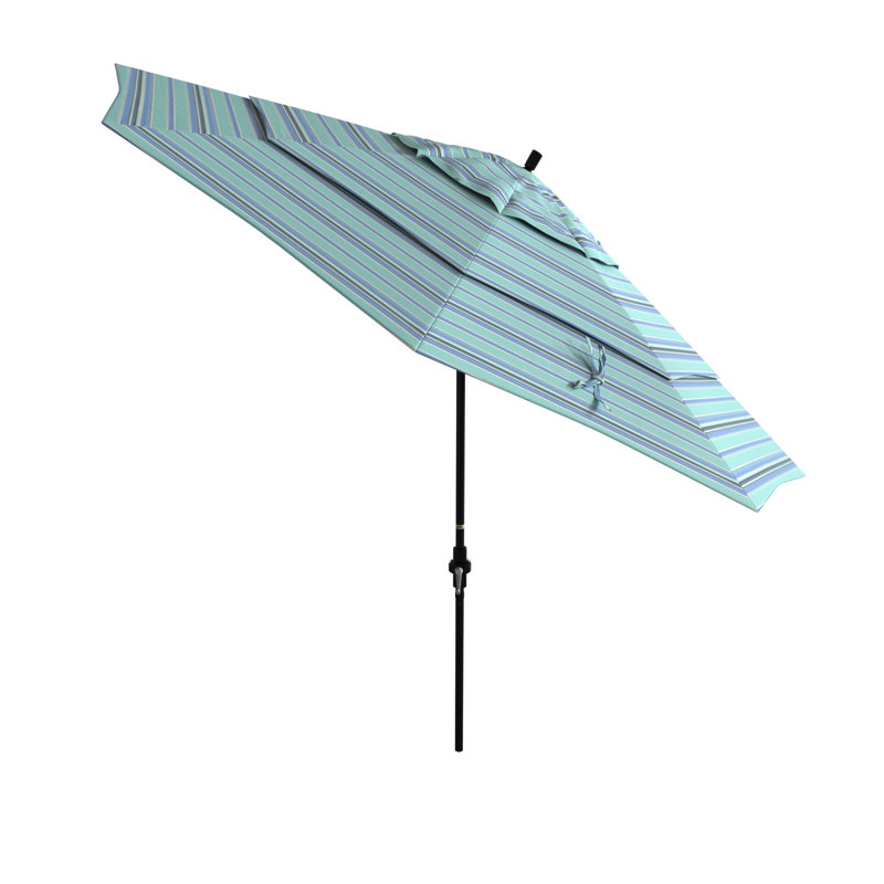 Parasol de marché 132 po Sunbrella, Sunbrella® Dolce à rayures oasis