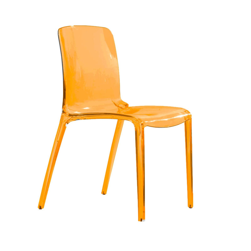 Chaise de salle à manger empilable Lade, Orange transparent, Individuel