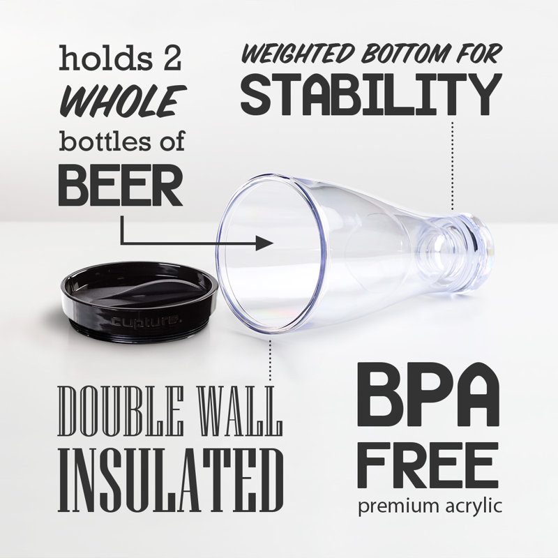 Black Acrylic 28oz Upside Down Beer Mug