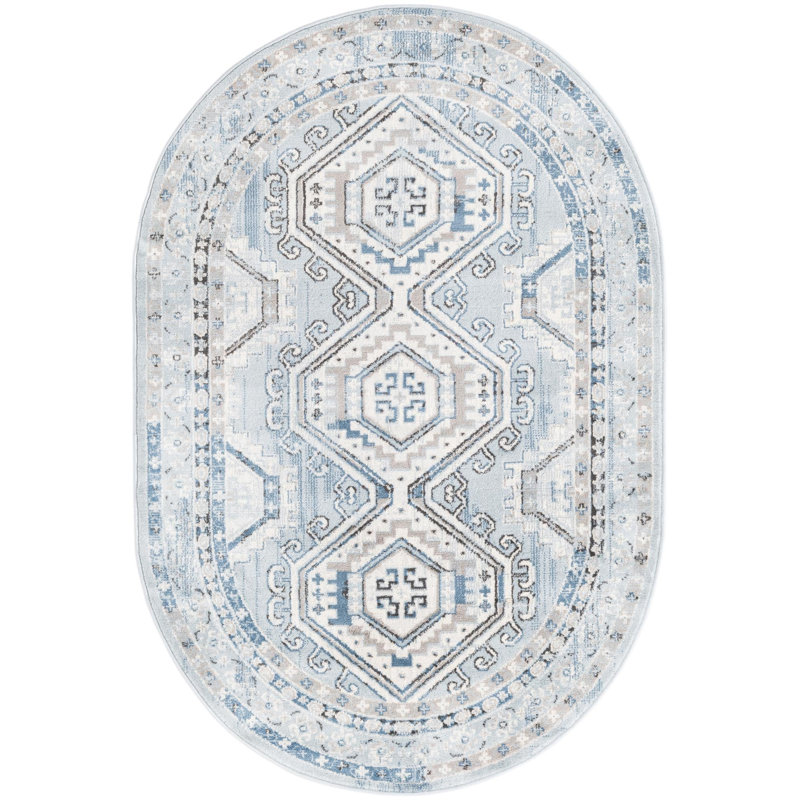 Abstract Indoor Rug, Oval 4' x 6'