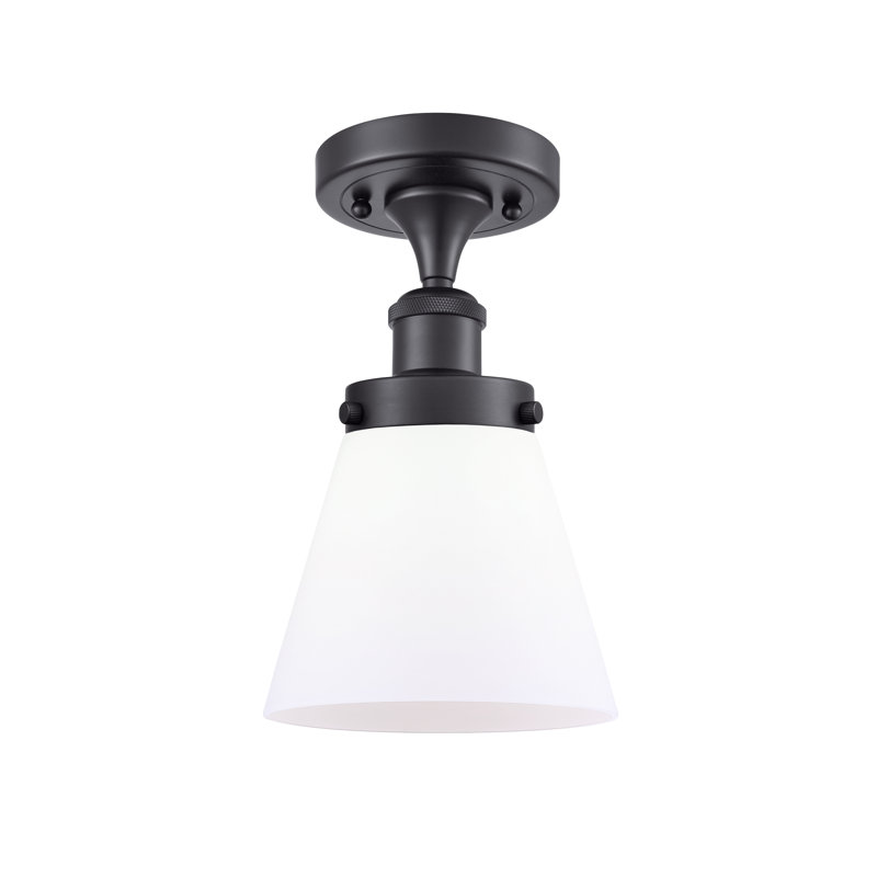 Plafonnier semi-encastré 1 lumière Wilmoth, Noir mat, Ampoule non incluse, Blanc mat