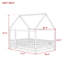 Lit double en bois pleine grandeur avec structure de toit, barrières de sécurité, blanc-950094642-950094643