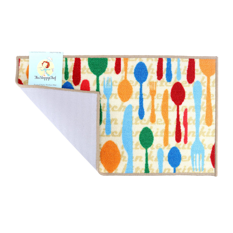 Colorful Cutlery Pattern Non-slip Kitchen Mat