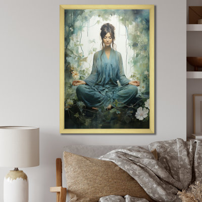 «Teal Yoga Inner Serenity», reproduction d'art sur toile