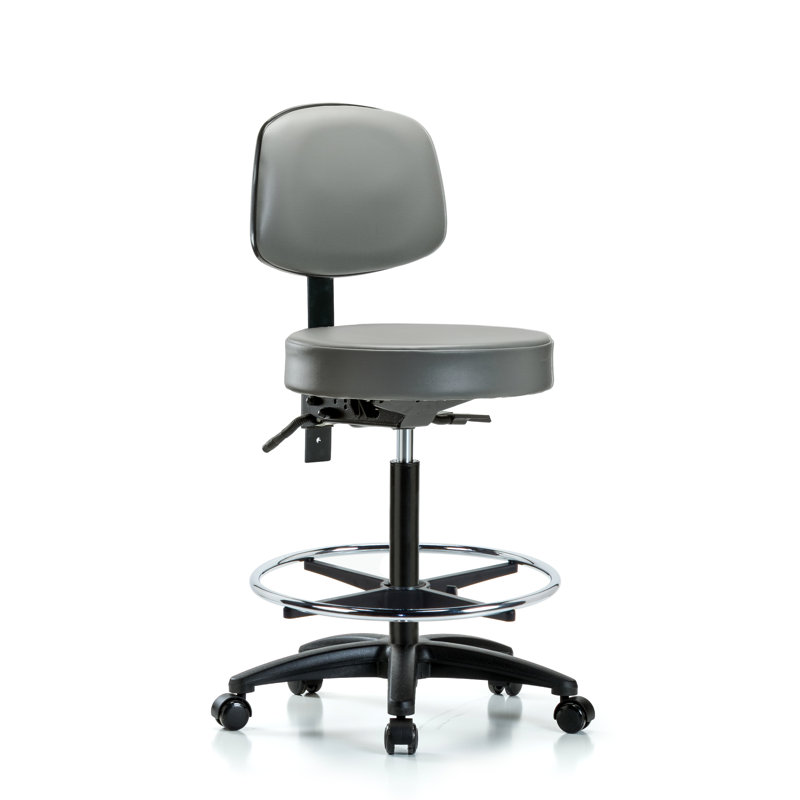 Chaise de travail Laia, Roulettes, gris