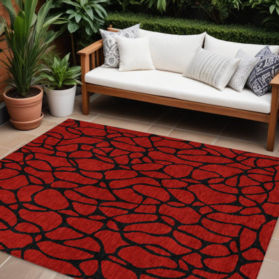 Tapis intérieur / extérieur lavable géométrique 8 pi x 10 pi HomeRoots