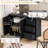 U_Style 89.7''Wooden Sideboard With Extendable Table,Multifunctional Storage Cabinet With 2 Doors And 3 Drawers,For Living Room,Study,Foyer And Kitchen-552501208