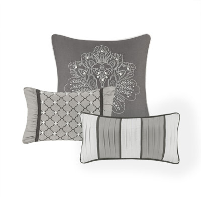 7 Piece Jacquard Comforter Set, Queen Bedding Sets, Queen Comforter, Queen Bedding