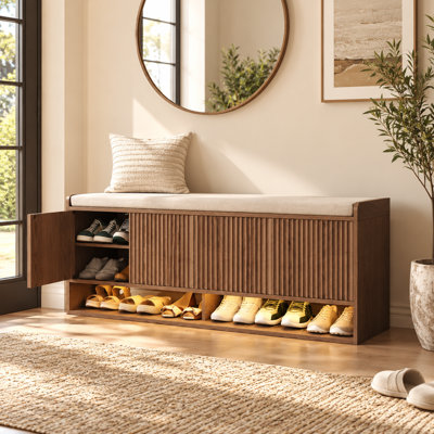 Solid Wood Shoe Storage Bench