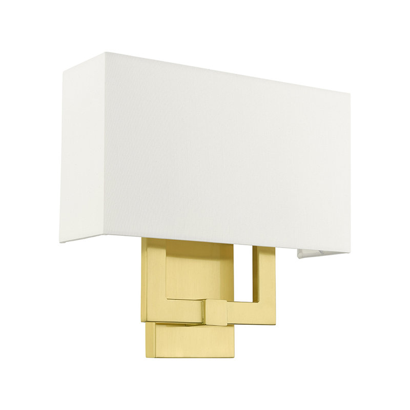 Plafonnier encastré à intensité variable à 2 lumières Alireza, Laiton satiné, 12.5" H x 13" W x 3.875" D