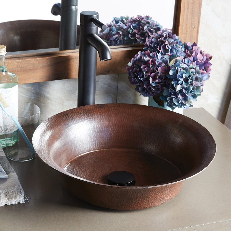 Maestro Copper Circular Vessel Bathroom Sink