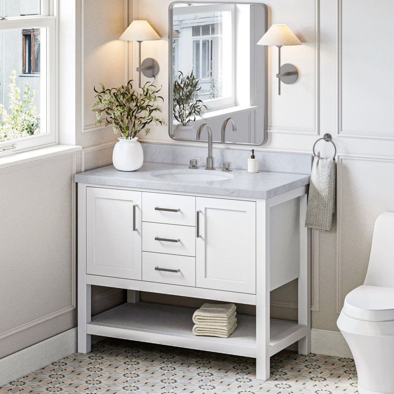 Ensemble de meuble-lavabo simple 43 po Abby, Blanc