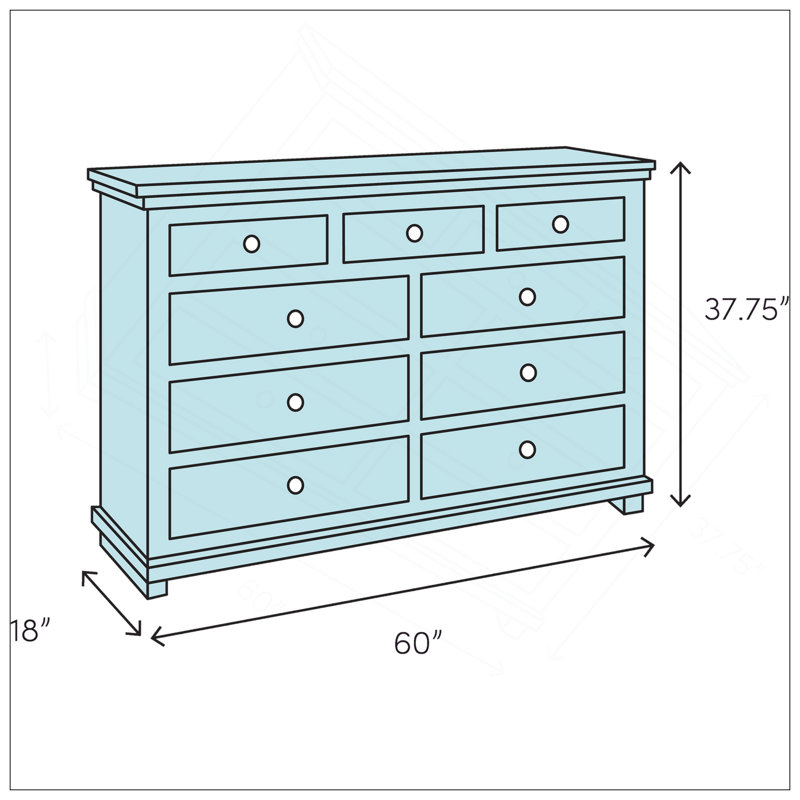 Commode sept tiroirs cerisier foncé, Cerisier
