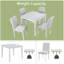 Ensemble de table de salle à manger en bois 5 pièces, table carrée avec décoration en cristal et 4 chaises rembourrées pour la cuisine et la salle à manger