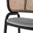 Daishun Velvet Dining Chair with Cane Rattan Back & Stainless Steel Legs – Modern Accent Chair for Kitchen, Dining Room & Bistro-1404574333