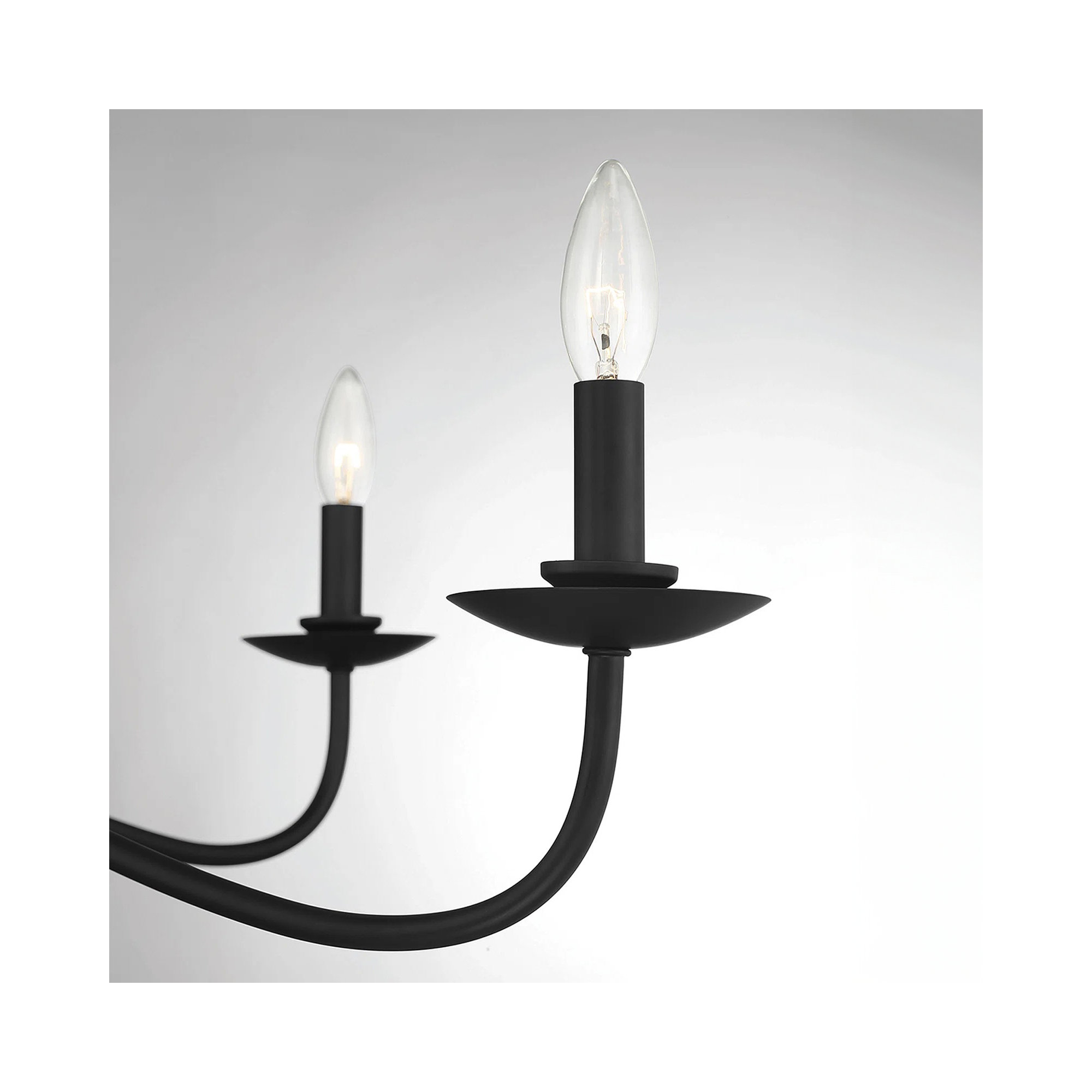 Abigeal 5 - Light Metal Dimmable Chandelier, Matte Black