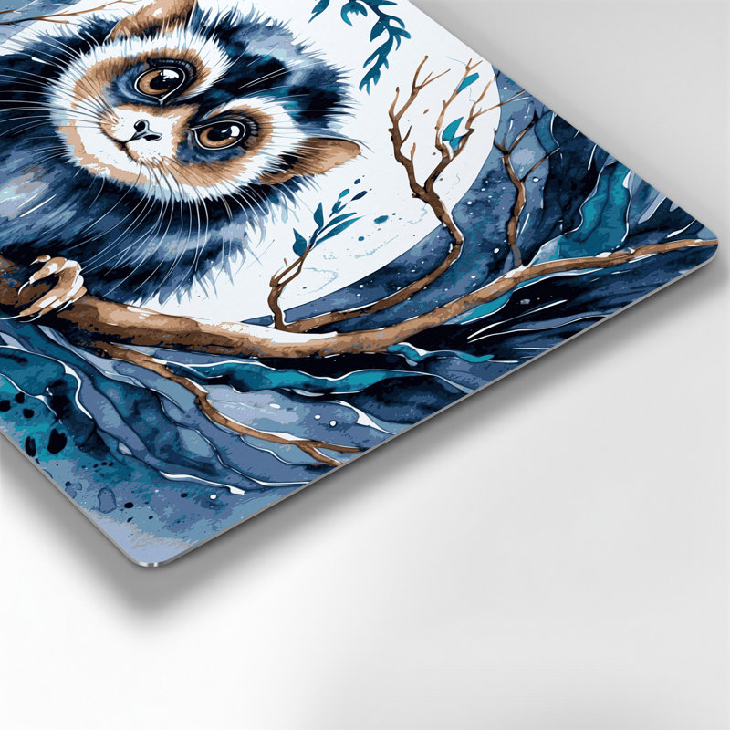 Faune, art mural bleu Loris, H 16 po x l 20 po