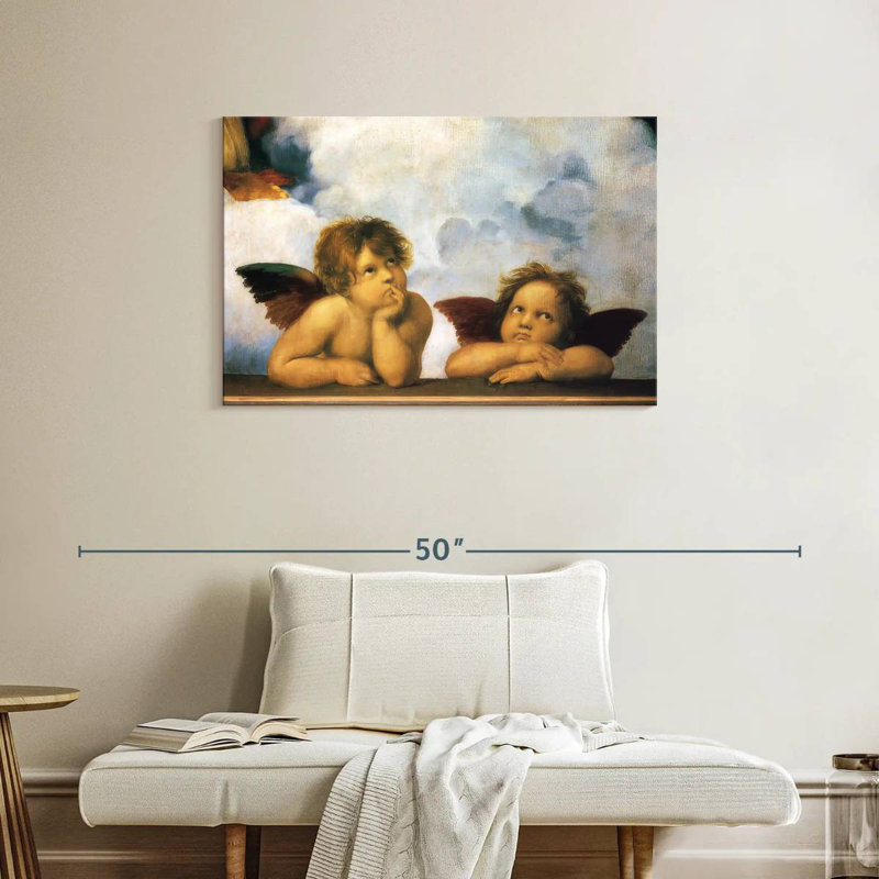 Détail de Putti de la Madone Sixtine, H 24 po x l 36 po