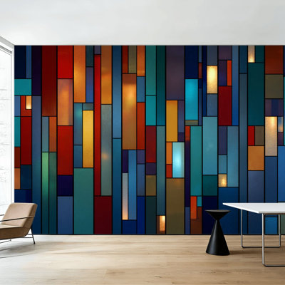 Peel and Stick Wallpaper Wall Mural Colorful stained glass window Abstract stained glass Wall Art Self Adhesive and Removable