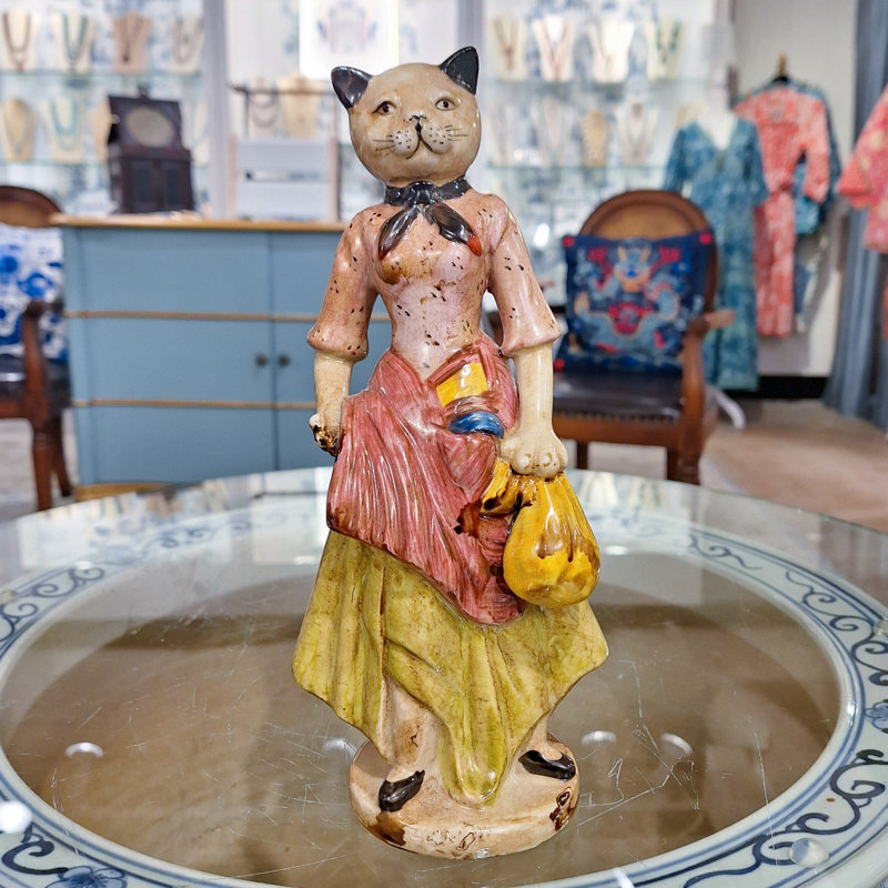 Antique Style Cat Lady Figurine