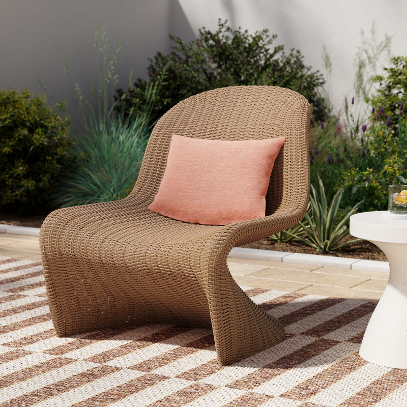 Daughtery Outdoor Armless Lounge Chair, Brown