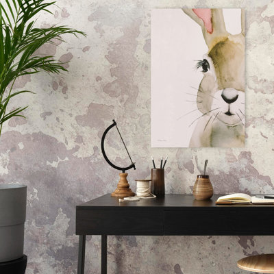 Peeking Bunny Contemporary Rabbit Portrait Spring Art