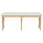 Vintage Traditional 50.4Inch Upholstered Dining Bench With 6 Solid Wood Legs, Natural