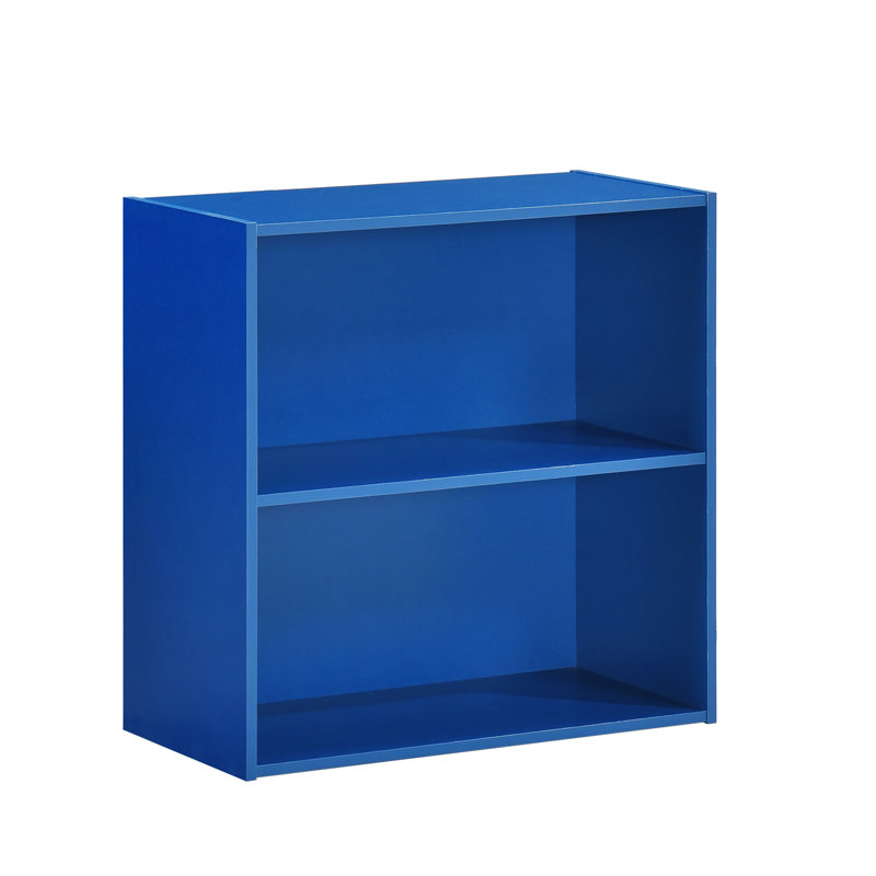 2-Tier Bookcase Storage Organizer, Wooden Open Storage Shelf for Bedroom, Nursery, Kids Room, Living Room, or Home Office - Blue