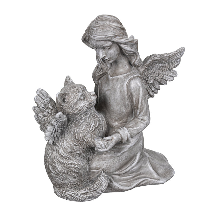 Statuaire en résine pour chat Comfort Angel, 8,5 po