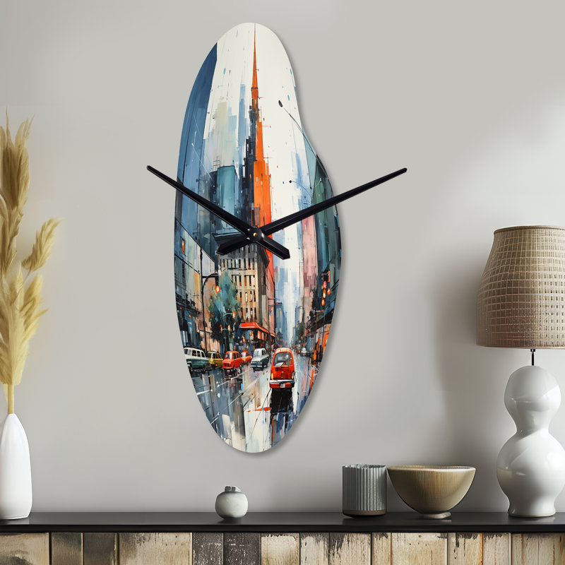 Horloge murale moderne incurvée Ortwein, Grand