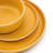 Gibson Home Zuma 16 Piece Round Stoneware Dinnerware Set in Matte Yellow