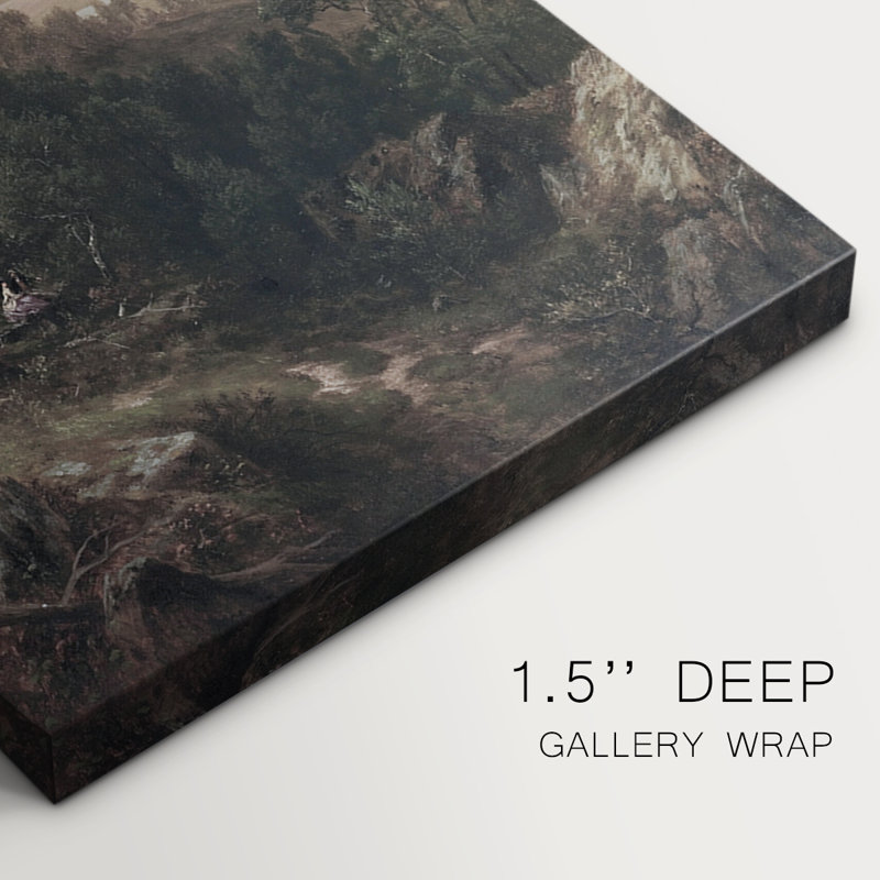 Paysage rétro Cxxxvi - Toile tendue sur mesure - 3 pièces, H 27 po x l 54 po